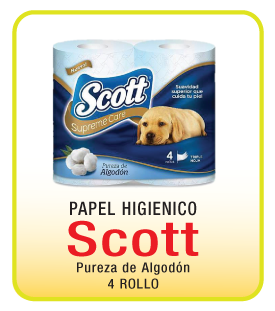 PAPEL Higienico Scott Pureza Algodon 4 Rollo – Via Directa